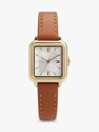 24 mm lederen band dress watch