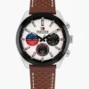 40 mm chronograafhorloge met leren band 40 mm chronograafhorloge met leren band