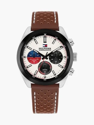 40 mm chronograafhorloge met leren band