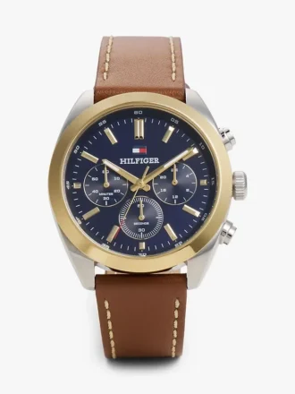40 mm chronograafhorloge met leren band