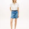 Allover Crest denim minirok met hoge taille Allover Crest denim minirok met hoge taille
