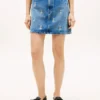 Allover Crest denim minirok met hoge taille Allover Crest denim minirok met hoge taille