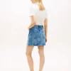 Allover Crest denim minirok met hoge taille Allover Crest denim minirok met hoge taille