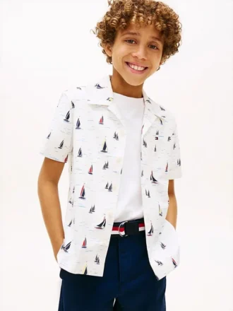 Allover zeil-stretchshirt voor kinderen