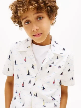 Allover zeil-stretchshirt voor kinderen