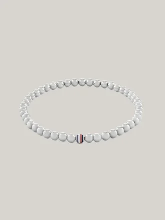 Armband met gestreepte metalen kralen