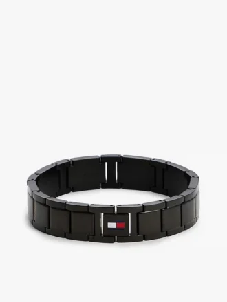 Armband met platte schakels en streepjesaccent
