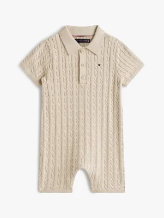 Baby’s cable knit polo short