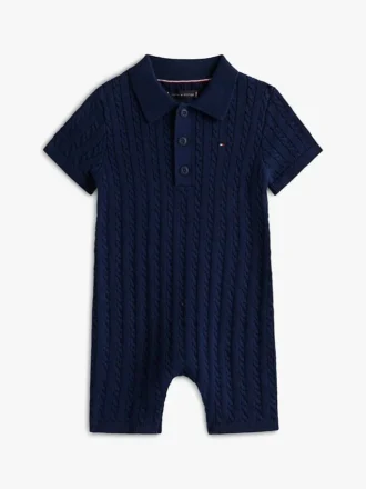 Baby’s cable knit polo short