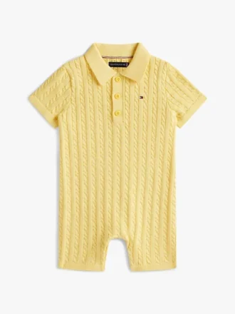 Baby’s cable knit polo short