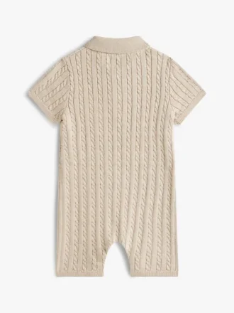 Baby’s cable knit polo short
