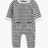 Baby’s overall met gestreepte kabelbreisels