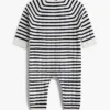 Baby’s overall met gestreepte kabelbreisels