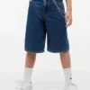 Baggy denim shorts met graffitiprint voor kinderen Baggy denim shorts met graffitiprint voor kinderen