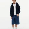 Baggy denim shorts met graffitiprint voor kinderen Baggy denim shorts met graffitiprint voor kinderen