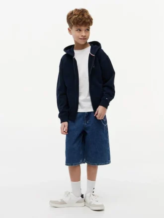 Baggy denim shorts met graffitiprint voor kinderen