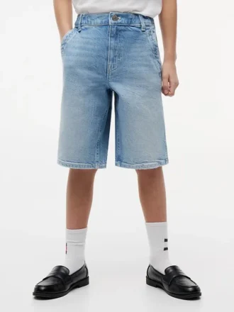 Baggy denim zeemansshort voor kinderen