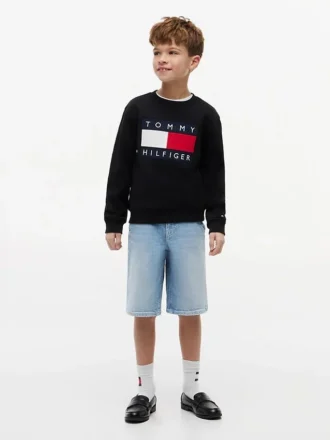 Baggy denim zeemansshort voor kinderen