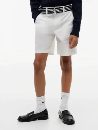 Baggy stretch chino-short met riem voor kinderen