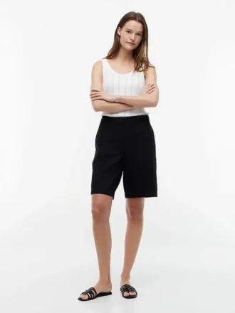 Bermudashort van linnenmix (28 cm)