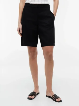Bermudashort van linnenmix (28 cm)