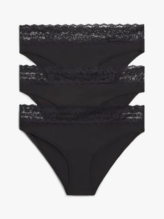 Bikinibroekje met kanten rand, 3-pack