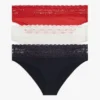 Bikinibroekje met kanten rand, 3-pack Bikinibroekje met kanten rand, 3-pack