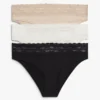Bikinibroekje met kanten rand, 3-pack Bikinibroekje met kanten rand, 3-pack