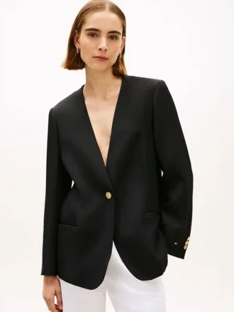 Blazer met relaxte pasvorm van linnenmix