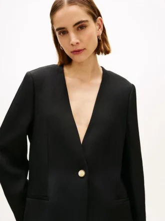 Blazer met relaxte pasvorm van linnenmix