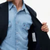 Blazer van katoen-wolmix met textuur Blazer van katoen-wolmix met textuur