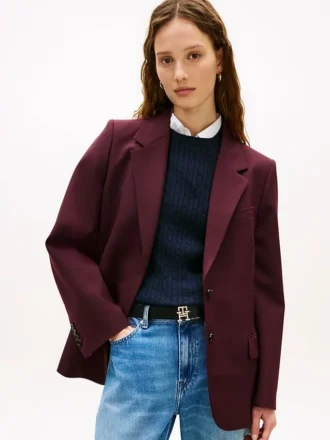 Blazer van wolmix met relaxte pasvorm