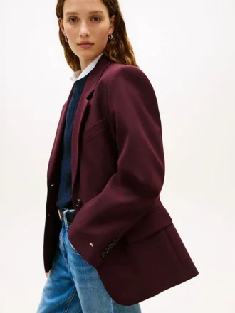 Blazer van wolmix met relaxte pasvorm