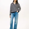 Bretonse streepjes-pointelle sweaterpolo Bretonse streepjes-pointelle sweaterpolo
