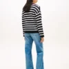 Bretonse streepjes-pointelle sweaterpolo Bretonse streepjes-pointelle sweaterpolo