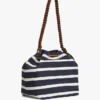 Bucketbag met scriptmonogram en Bretonse strepen Bucketbag met scriptmonogram en Bretonse strepen