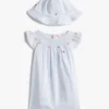 Cadeauset met gestreepte jurk en hoed voor baby’s Cadeauset met gestreepte jurk en hoed voor baby’s