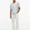 Camp-shirt met bloemenprint van linnenmix, normale pasvorm Camp-shirt met bloemenprint van linnenmix, normale pasvorm