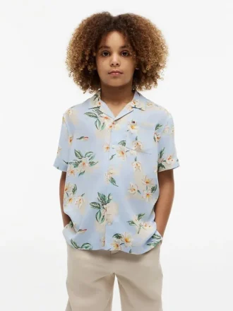 Camp-shirt met bloemenprint voor kinderen
