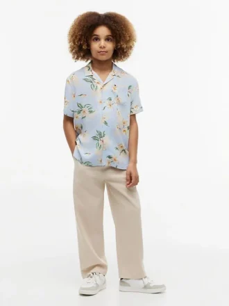Camp-shirt met bloemenprint voor kinderen