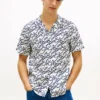 Camp-shirt van linnen met all-over scriptmonogram Camp-shirt van linnen met all-over scriptmonogram