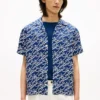 Camp-shirt van linnen met all-over scriptmonogram Camp-shirt van linnen met all-over scriptmonogram