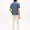 Camp-shirt van linnen met all-over scriptmonogram Camp-shirt van linnen met all-over scriptmonogram