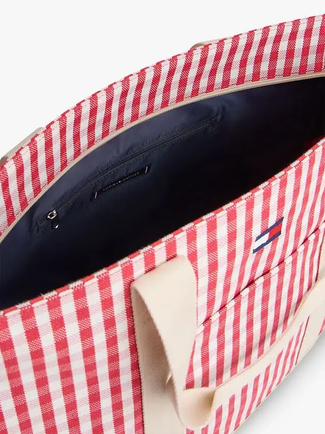 Canvas draagtas met ruitjespatroon Canvas draagtas met ruitjespatroon