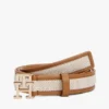 Canvas riem met logo-gesp en contrasterende rand Canvas riem met logo-gesp en contrasterende rand