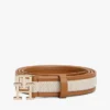 Canvas riem met logo-gesp en contrasterende rand Canvas riem met logo-gesp en contrasterende rand