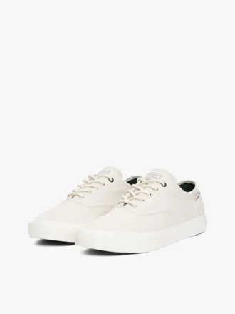 Canvas sneaker met logo in reliëf
