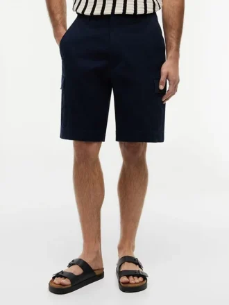 Cargo-short met relaxte pasvorm van stretch-twill