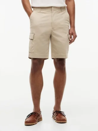 Cargo-short met relaxte pasvorm van stretch-twill