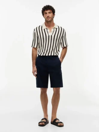 Cargo-short met relaxte pasvorm van stretch-twill